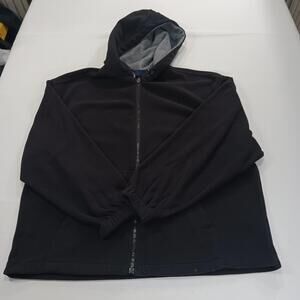 Basic Editions Men's Black Full Zip Fleece Lined Hoodie Jacket Size Large